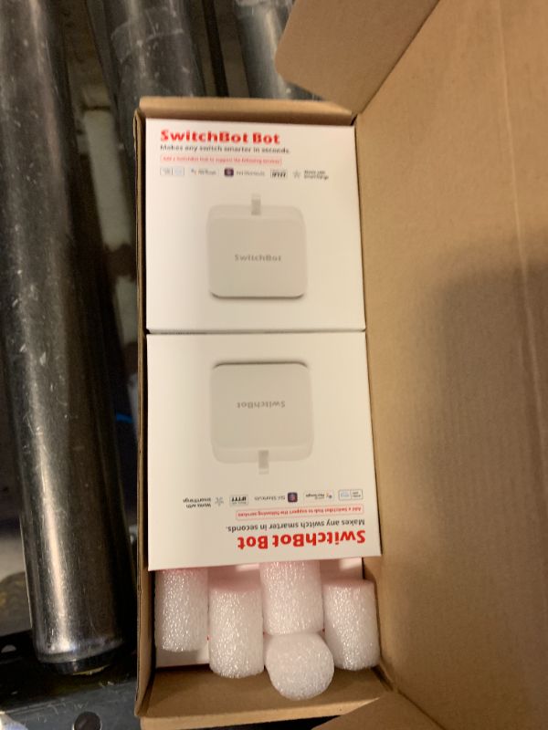 Photo 1 of Switchbot Smart Switch Button Pusher (Bluetooth) – Fingerbot for Rocker Switch/One-Way Buttons, App Timer Control, No Wiring, Hub Included for Voice/Remote, White