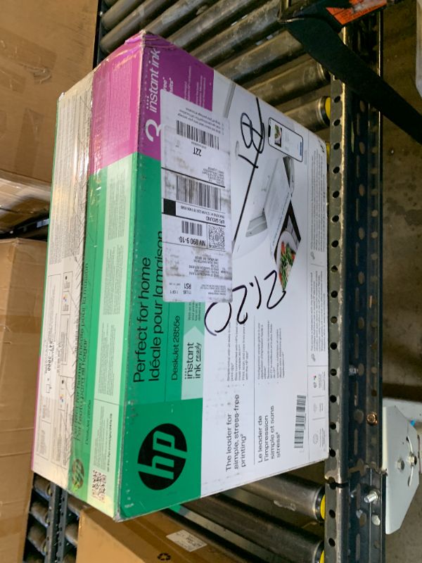 Photo 1 of HP DeskJet 2855e Wireless All-in-One Color Inkjet Printer, Scanner, Copier, Best-for-home, 3 month Instant Ink trial included. This printer is only 2.4 ghz capable. (588S5A)