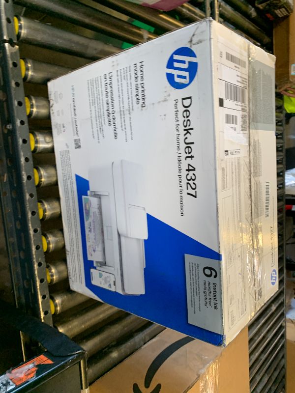 Photo 1 of HP DeskJet 4327 Wireless All-in-One Color Inkjet Printer, Scanner, Copier, 6 Month Trial of Instant Ink Included, AI-Capable (B3ZF6A)