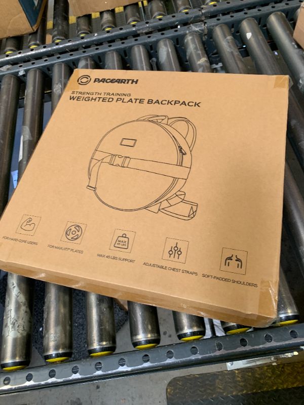 Photo 1 of PACEARTH Weighted Strength Training Backpack – Adjustable Weight Plate Bag for Calisthenics, Pull-Ups, Squats & Core Workouts – Fits 17.7" Gym Plates – Metal Buckle Straps & Reinforced Stitching