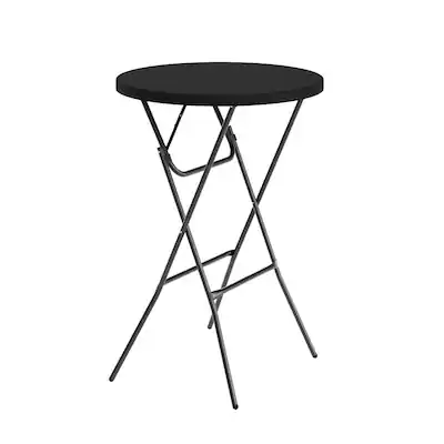 Photo 1 of 32" Round 43" Bar High Top Folding Table Commercial Portable for Drink Patio Banquet Card Plastic Coffee Dining Cocktail Wedding Party Event Home Kitchen Outdoor Black