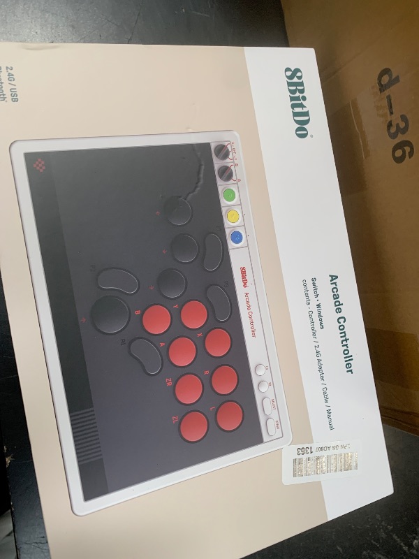 Photo 1 of 8Bitdo All-Button Arcade Controller for Switch/Switch 2 & Windows – Bluetooth, 2.4G, Wired Connectivity, Low-profile Mechanical Switches, 4 Programmable Buttons with fast-mapping, Hot-swappable PCB