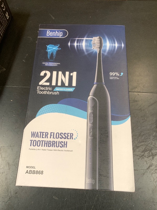 Photo 1 of Benhip Electric Toothbrush with Water Flosser Combo, 2-in-1 Flosses and Sonic Toothbrush, Flossing Toothbrush for Adults, Cordless Water Flosser for Home and Travel, Portable Travel Case Included