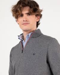 Photo 1 of Jersey Cuello Cremallera Gris Melange - El Ganso
