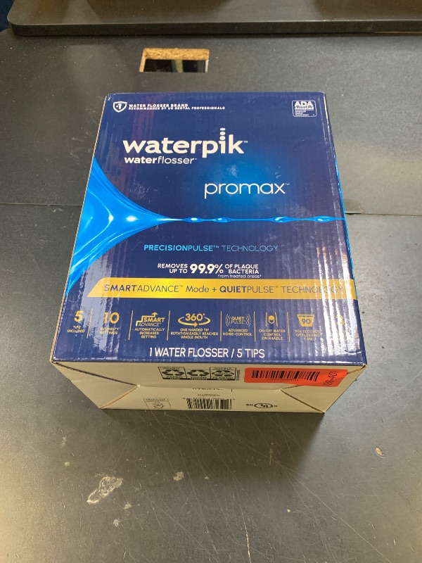 Photo 1 of Waterpik Promax Water Flosser with SmartAdvance Mode for Daily Gum Health and Cleaning Teeth, Braces, Implants, ADA Accepted, Small Quiet Design, Electric Flosser with 10 Settings, 5 Tips, WF-23