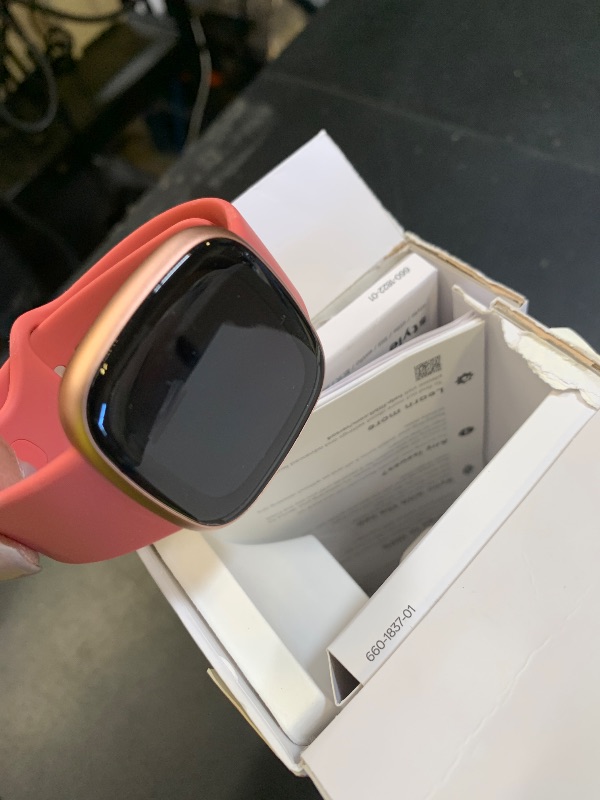 Photo 1 of Fitbit Versa 4 Fitness Smartwatch with Daily Readiness - 3-Month Google Health Premium Membership Included - GPS, 24/7 Heart Rate, 40+ Exercise Modes, Sleep Tracking - Pink Sand/Copper Rose