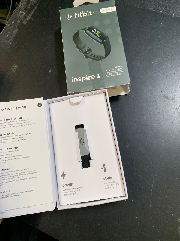 View 2 of Fitbit Inspire 3 Health & Fitness Tracker with Stress Management, Workout Intensity, Sleep Tracking, 24/7 Heart Rate - 3-Month Google Health Premium Membership Included - Midnight Zen/Black