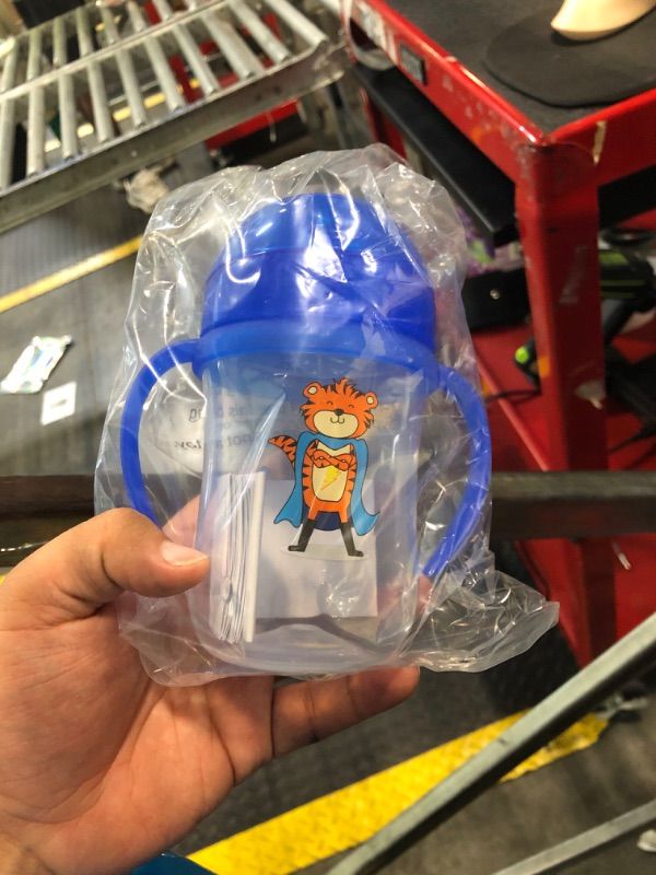 View 3 of !!NOT PINK ITS BLUE !!!FINAL SALE!!!Dr. Brown's Milestones Soft Spout Sippy Cup with Handles, BPA-Free, Blue Tiger Hero!!!!