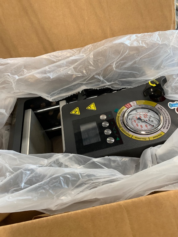 View 3 of ***UPDATED 7/3 AS IS/ NO RETURNS - SALE FINAL - FOR PARTS ONLY***10 Tons Heat Press Machine with 5.5" X 5.5" Dual Heated Plates Manual Press with LCD Digital Display Screen & Precise Pressure Gauge 110V/220V