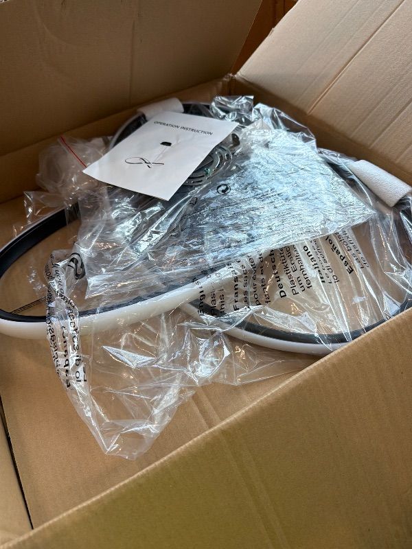 Photo 1 of ** SOLD FOR PARTS // FINAL SALE 07/12***** NOT WOKRING *** Viruhaka Modern LED Pendant Light Fixture?Black Contemporary Ceiling Hanging Fixture with Irregular Ring Lights for Dining Living Room Bedroom Kitchen Island Cafe?4000K?Neutral Light ?