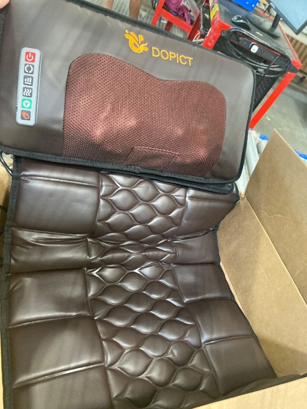 Photo 1 of ***FACTORY SEALED*** DOPICT Massage-Mat, Detachable Neck Massager, Full Body Vibration Heating, Massage Pad with 10 Vibrating Motors and 9 Speed Settings for Home Office Use, Brown