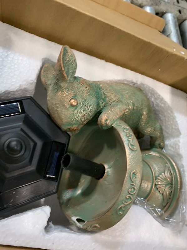 Photo 1 of **small damage**Vasesun Solar Rabbit Garden Statue for Outdoor Decor with Lantern - Lawn Decoration 15.8“ Tall Bunny Figurine Lights for Patio, Yard, Porch Ornament - Valentine's Day Gifts for Mom, Grandma, Women