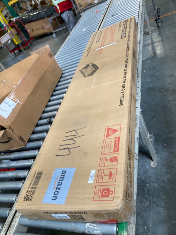 Photo 1 of ****PARTIAL SET, MISSING 1 BOX****
Merax Twin Size Rattan Bed Frame with 2 Storage Drawers, Wood Bedframe Daybed for Bedroom, Guest Room, Limited Space, No Box Spring Needed, Antique Walnut