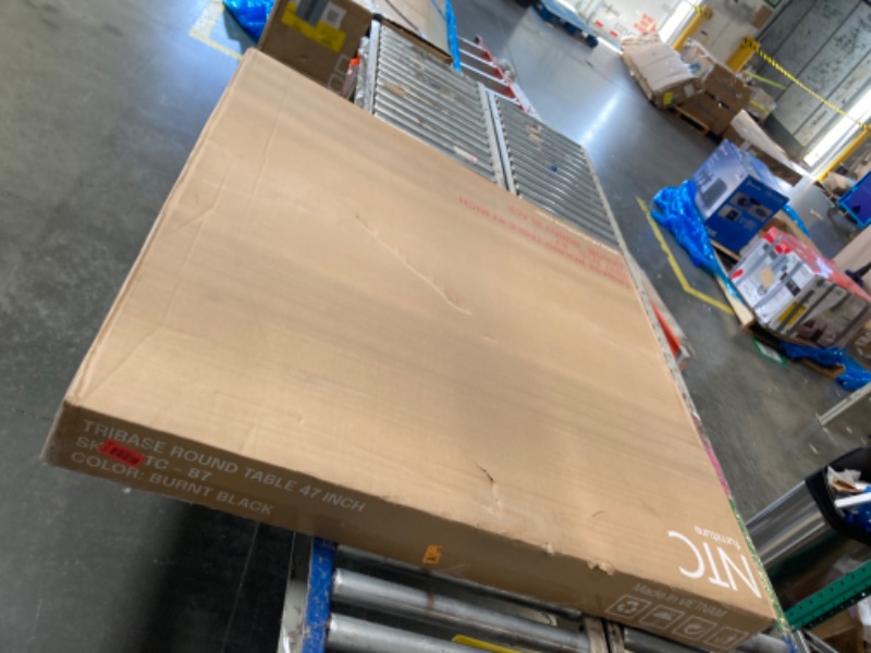 Photo 1 of ***FACTORY SEALED****
NTC Tribase 47 Inch Modern Design, Round Dinner Table for Dining Room, Living Room Furniture, Effortless Assembly, Burnt Black