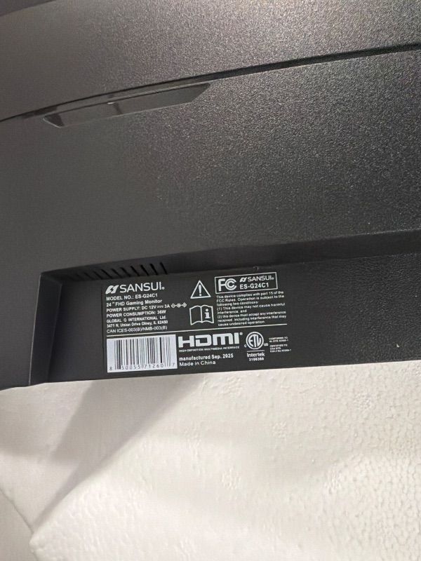 Photo 1 of **NOT FUNCTIONAL/PARTS ONLY**
SANSUI 24 Inch Curved Gaming Monitor up to 180Hz MPRT 1ms with Built-in Speakers,FHD 1080P Computer Monitor Freesync 130% sRGB HDR,HDMI DP Ports VESA Mount Metal Stand(ES-G24C1 HDMI Cable Included)