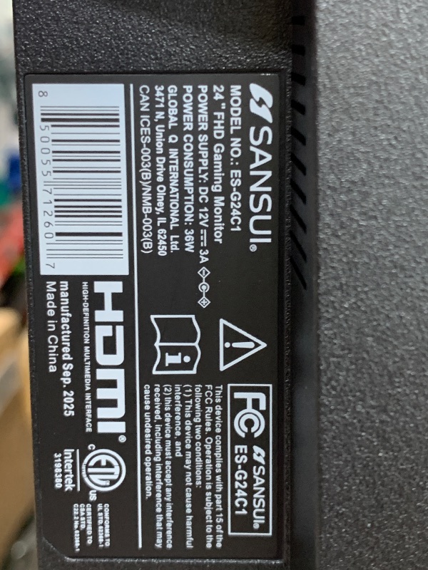 Photo 1 of **NOT FUNCTIONAL/PARTS ONLY**
SANSUI 24 Inch Curved Gaming Monitor up to 180Hz MPRT 1ms with Built-in Speakers,FHD 1080P Computer Monitor Freesync 130% sRGB HDR,HDMI DP Ports VESA Mount Metal Stand(ES-G24C1 HDMI Cable Included)