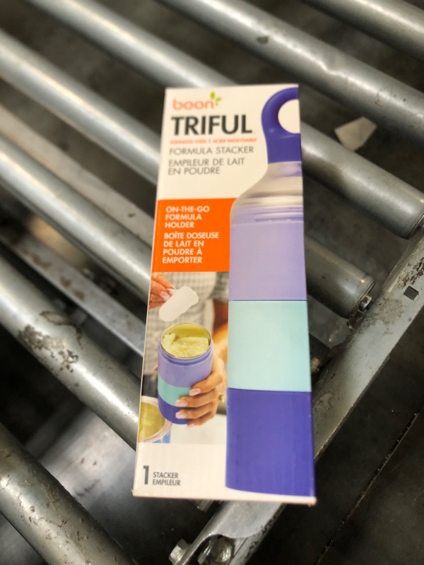 Photo 1 of [BROKEN] Boon Triful Baby Formula Dispenser On the Go - Insulated Stainless Steel Formula Containers with Stacking Design - Baby Bottle-Feeding Supplies for Travel, Camping, 8 oz, Blue
