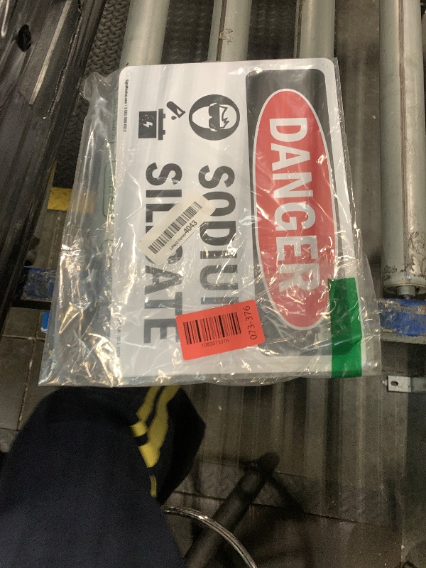 Photo 1 of (2 Pack) Sodium Silicate OSHA Danger Sign 10 Inch X 7 Inch Plastic Sign, Weather Resistant, UV Protected for Workplace, Business, and Construction Site, Made in the USA