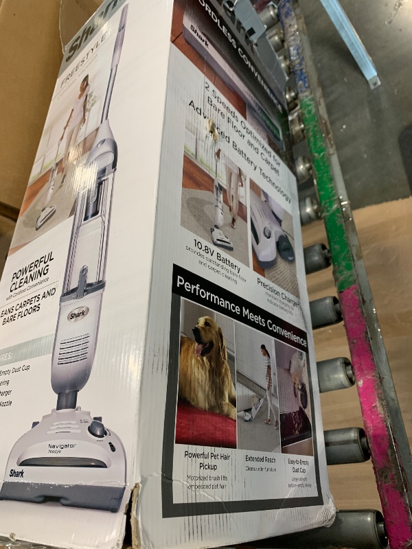 Photo 1 of ***MISSING CHARGER*** Shark SV1106 Navigator Freestyle Upright Bagless Cordless Stick Vacuum for Carpet, Hard Floor and Pet with XL Dust Cup and 2-Speed Brushroll, White/Grey