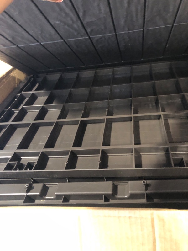 Photo 1 of ** sold as is no refund/return**
YITAHOME XXL 240 Gallon Extra Large Deck Box, Waterproof Resin Outdoor Storage Box with Lock and 3-Person Bench Seating for Patio Furniture Cushions,Garden Tools & Pool Accessories, Dark Brown