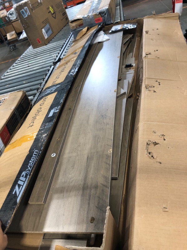 Photo 1 of ****CHECKED 7/12 - AS IS/NO RETURNS - SALE FINAL - FOR PARTS ONLY****YITAHOME TV Stand for 65 Inch TVs, Entertainment Center with Storage Cabinets, Power Outlet & LED Light, Media Console Living Room Furniture, Washed Gray