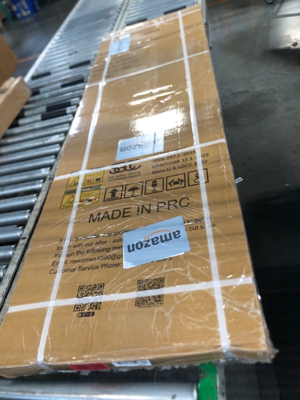 Photo 1 of ***FACTORY SEALED*** EASYWORC Frameless Pivot Shower Door 24"-26" W x 72" H with Nano Explosion-Proof Film Tempered Glass 1/4"(6mm) Reversible Installtion Swing Shower Glass Doors, Matte Black Finish