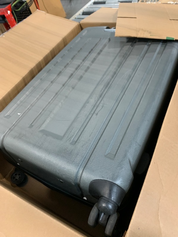 Photo 1 of **SCRATCHED** Samsonite Omni PC Hardside Expandable Luggage with Spinner Wheels, Checked-Large 28-Inch, Charcoal