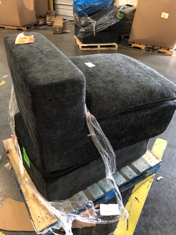 Photo 1 of !!SET!!!Center Armless Module for Cloud Modular Sectional Sofa with Detachable Comfort Seat Cushion, Convertible Boneless Couch for Living Room, Misty Black, Middle Unit for Refurb & Expansion