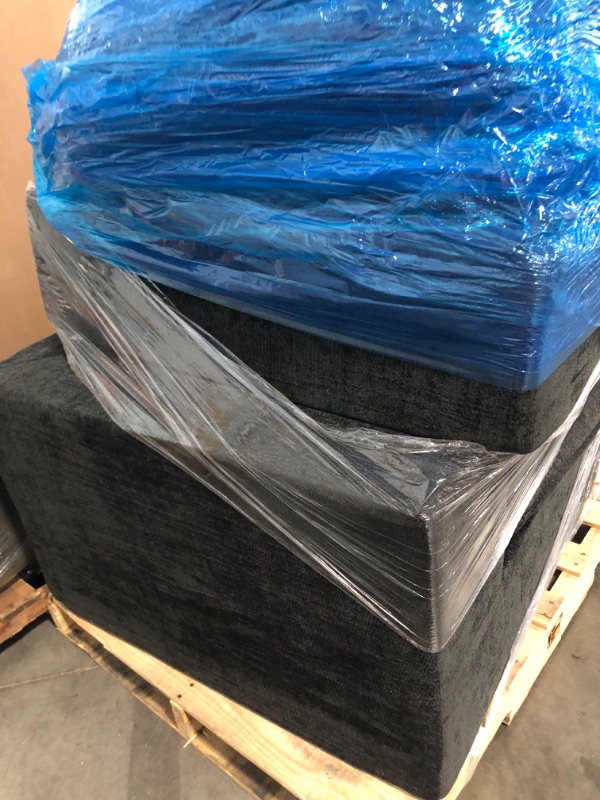 Photo 1 of !!SET!!!Center Armless Module for Cloud Modular Sectional Sofa with Detachable Comfort Seat Cushion, Convertible Boneless Couch for Living Room, Misty Black, Middle Unit for Refurb & Expansion