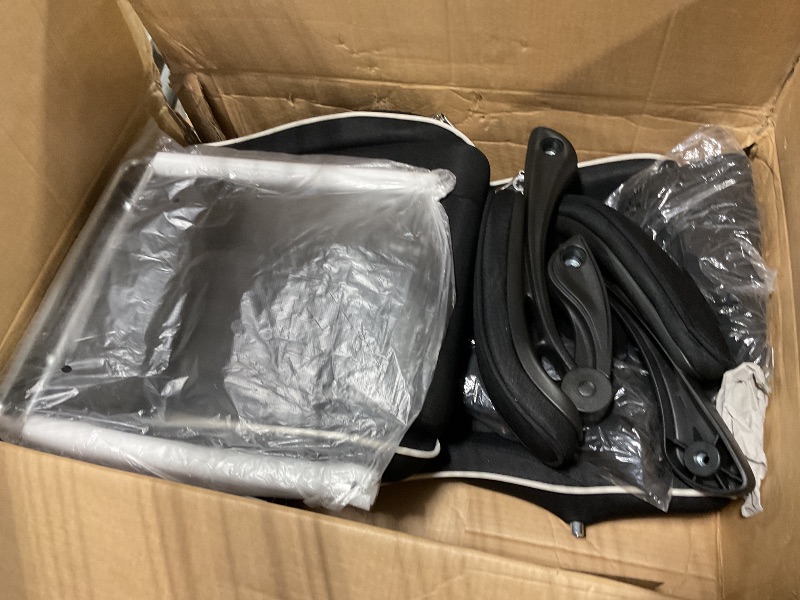 Photo 1 of ****MISSING WHEELS**** GTPLAYER Gaming Chair with Footrest, Computer Chair with and Lumbar Support, Height Adjustable Game Chair with 360°-Swivel Seat and Headrest and for Office or Gaming (All Black-Fabric)