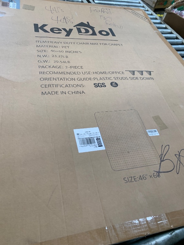 Photo 1 of ?Shipped Flat?2 Packs 46" x 60" Clear HeavyDuty Office Chair Mat for Thick Carpet, Plastic Under Desk Carpet Protector Mat for Rolling Desk Chairs, Suitable for Home and Office, Vinyl Floor Protector
