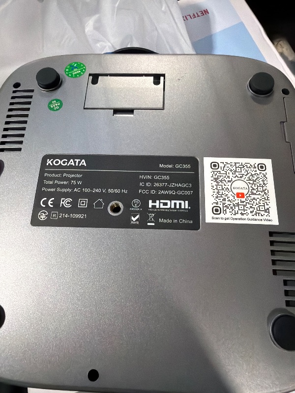 Photo 1 of [Short Throw/1200ANSI/Built in Apps] Projector 4K with WiFi and Bluetooth, TOF Auto Focus Keystone Smart Projector for Dolby Audio Home Theater Movie, Kogata Outdoor Projector Portable Ceiling