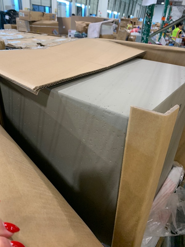 Photo 1 of ****ONLY TANK HOLDER*** GDFStudio Christopher Knight Home Aidan Outdoor Rectangular Fire Table with Tank Holder, Light Gray