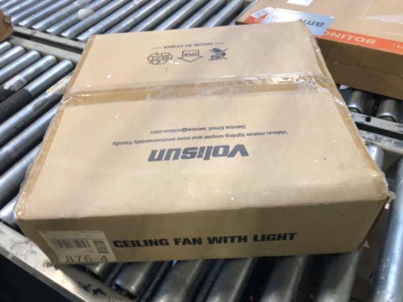 Photo 1 of ** sold as is no refund/returnwater damage *
VOLISUN Low Profile Ceiling Fans with Light and Remote, No Assembly, 19.7in Bladeless Ceiling Fan with Lights,3000K-6500K Dimmable Flush Mount LED Fan Light,Black Fandelier Ceiling Fans for Bedroom