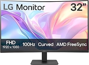 Photo 1 of !!!TOP OF IT IS DISCONNECTED!!!!FINALSALE!!LG 32MR50C-B Curved Monitor 32-Inch FHD 100Hz AMD FreeSync OnScreen Control Dynamic Action Sync Black Stabilizer Tilt Stand (HDMI) - Black