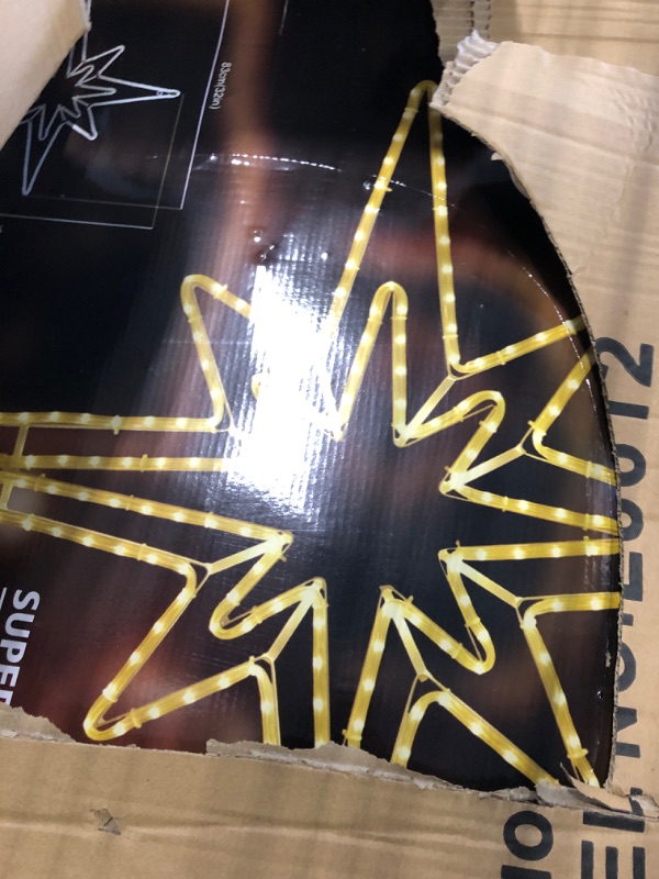Photo 1 of ***** AS IS ALL SALES FINAL NO RETURNS ******LGLOWNOVA Large 43"x32" Twinkle Bethlehem Star Neon Motif Pre-lit 216 Super-Bright LED Outdoor Christmas Decoration with 11 Functions and Timer Waterproof for Outdoor Home Party Wall(Warm White)