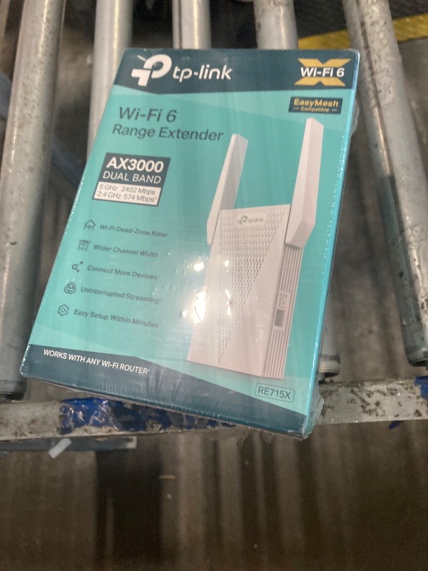 Photo 1 of **FACTORY SEAL**
TP-Link AX3000 WiFi 6 Range Extender | PCMag Editor's Choice | Dual-Band Wireless Repeater w/Ethernet Port | Up to 2400 Sq. Ft., 64 Devices | Internet Signal Booster | APP Setup | EasyMesh (RE715X)
