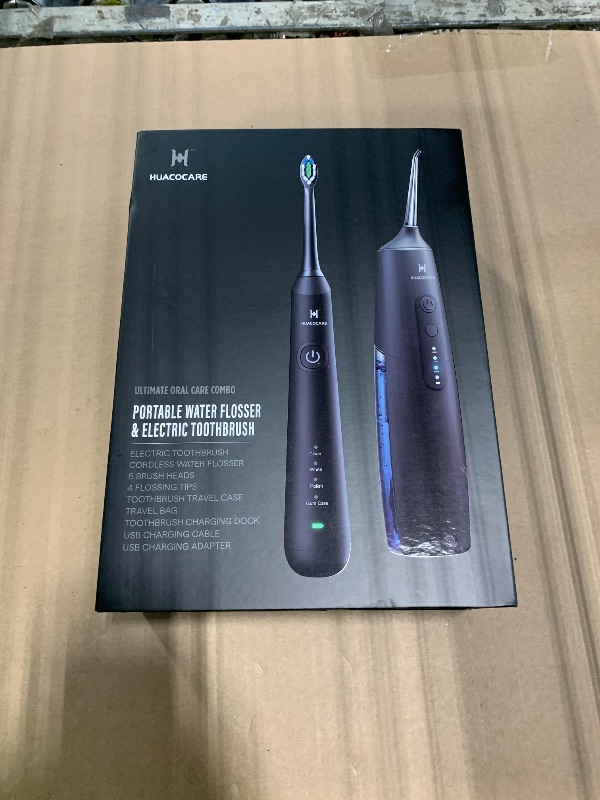Photo 1 of *** MISSING ELECTRIC TOOTHBRUSH AND USB CHARGING CABLE/ADAPTER ***
Electric Toothbrush 2-1 Oral Clean Kit- Water Dental flosser & Electric Toothbrush Combo- Brushing & Flossing- for Teeth Cleaning and Gum Health (Black)