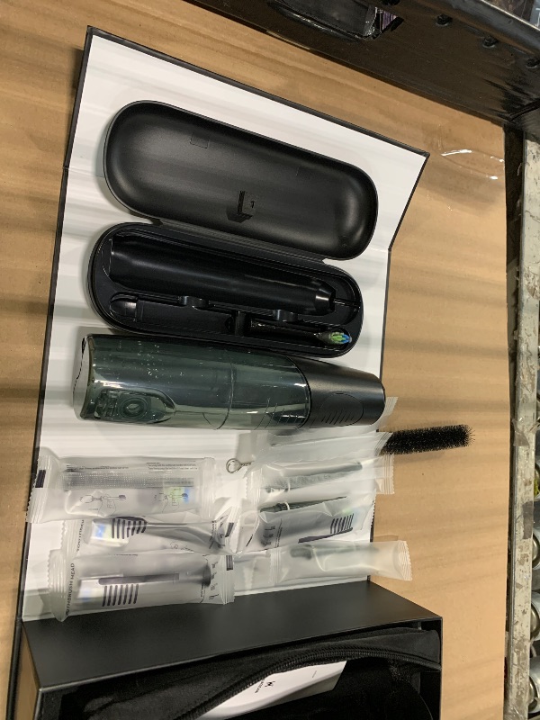 Photo 1 of *** MISSING ELECTRIC TOOTHBRUSH AND USB CHARGING CABLE/ADAPTER ***
Electric Toothbrush 2-1 Oral Clean Kit- Water Dental flosser & Electric Toothbrush Combo- Brushing & Flossing- for Teeth Cleaning and Gum Health (Black)
