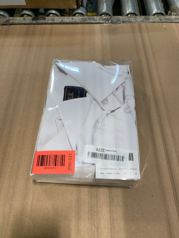 Photo 1 of **DIRTY** J.VER Men's Dress Shirts Solid Long Sleeve Stretch Wrinkle-Free Formal Shirt Business Casual Button Down Shirts White Medium