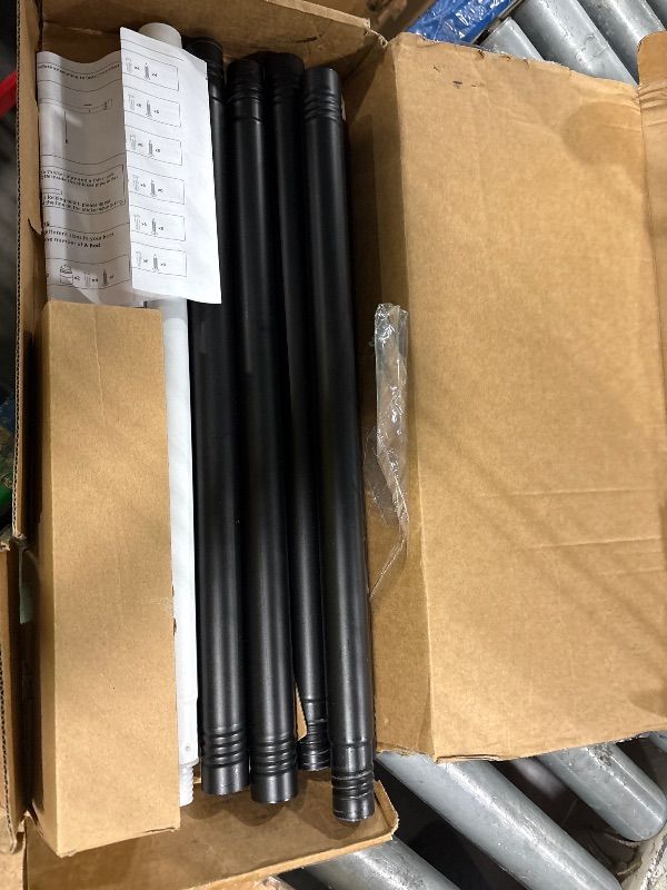 Photo 1 of **MISSING PARTS**
Hradecti 1' Diameter Curtain Rods, 30-144 Inch, Black, Iron, Matte Black Painted, Fit 30-142 Inch Windows, Heavy Duty, Adjustable, Window Treatment Single Rods