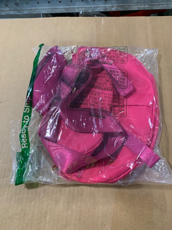 Photo 1 of [Loop is Torn] Pure Colour Bum Bags for Women Crossbody,Multi-Pocket Nylon Fanny Pack Spacious Slouchy Waist Bag Belt Bag (ROSE RED)