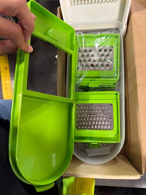 Photo 1 of !!!FINAL SALE!! LHS Vegetable Chopper, Pro Onion Slicer Dicer Cutter Shredded- Cheese & Veggie Plus Peeler and Julienne with 8 Blades (Green)