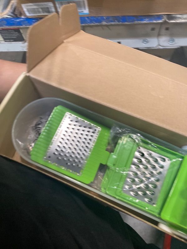 Photo 1 of !!!FINAL SALE!! LHS Vegetable Chopper, Pro Onion Slicer Dicer Cutter Shredded- Cheese & Veggie Plus Peeler and Julienne with 8 Blades (Green)