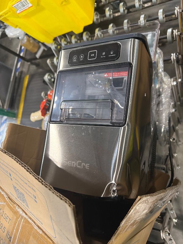 Photo 1 of ***BROKEN, SOLD FOR PARTS*** SenCre Nugget Ice Maker 40lbs/Day, Countertop Ice Maker Soft Chewable Ice, Ice Makers One-Click & Self-Cleaning, Crushed Pellet Ice Machine with Scoop&Basket for Home/Kitchen/Office, Stainless Silver