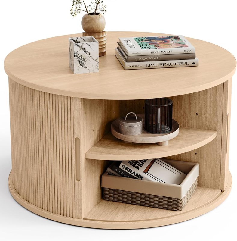 Photo 1 of ***SIMILAR ITEM***
VASAGLE MAEZO Collection - Round Coffee Table, 2-Tier Center Table with Storage, Tapered Legs, Curved Transitions, 31.5 Dia. x 17.7 H Inches, Easy Assembly, for Living Room, Honey Brown ULCT243K41