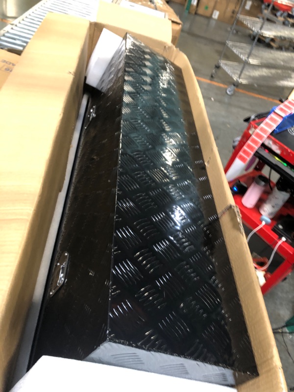 Photo 1 of ***MISSINGKEYS*** SCITOO 60" Aluminum Diamond Plate Truck Bed Tool Box,Heavy Duty Crossover Storage for Most Full Size Pickups,Lockable Weatherproof Chest,Fits 60"WX14"DX14"H Truck Beds,Easy Access to Load and Unload