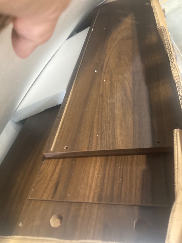 Photo 1 of ***MISSING INSTRUCTION MANUAL*** Shintenchi Over the Toilet Storage Cabinet, Bathroom Storage Cabient with Barn Doors, Bathroom Storage Shelf Organizer with Toilet Paper Holder, Adjustable Shelf and Anti-Tip Device, Walnut