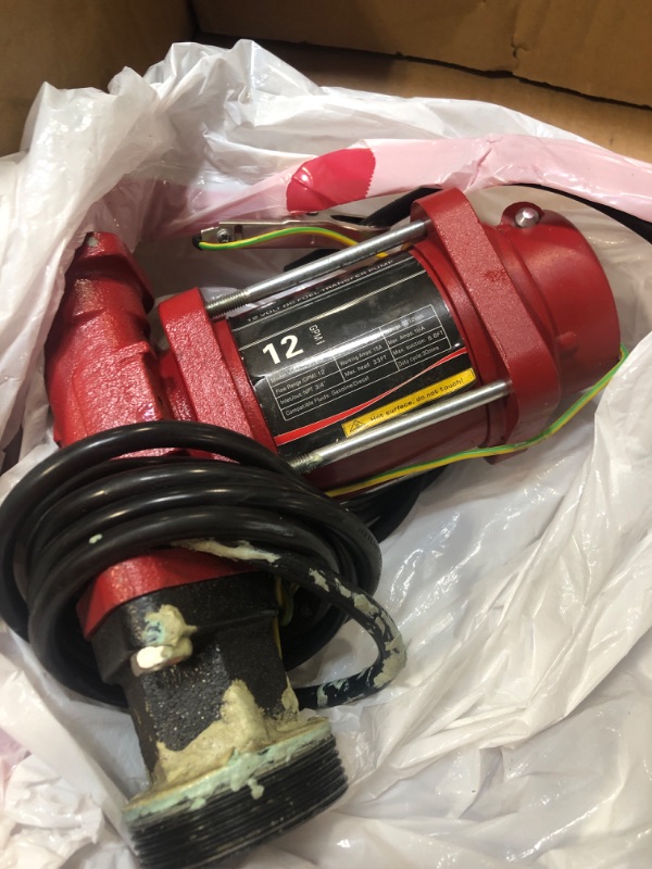 Photo 1 of *** VERY USED** 12V DC 12GPM Fuel Transfer Pump with Automatic Nozzle & Hose Kit for Gasoline Diesel Red with Particulate Filter
