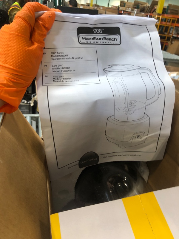 Photo 1 of ** USED/ DIRTY** Hamilton Beach Commercial 908R 44Oz Bar Blender, 2 Speed, 1 HP, Black (HBB908R)